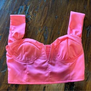 Superdown Pink Satin Bra with Underwire Support